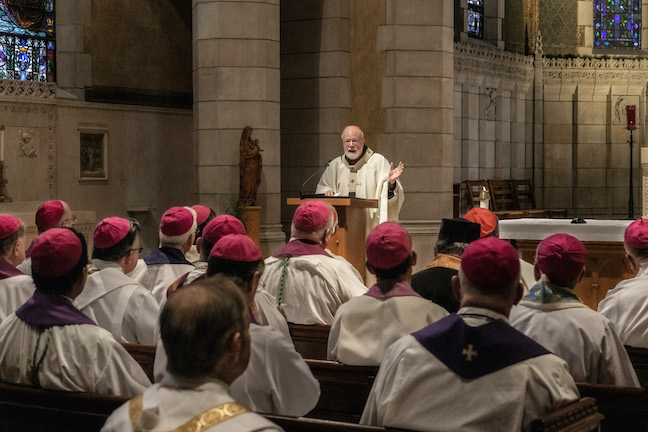 Coverage of Mass in St. Mary's Chapel as an event part of The Way forward: Pope Francis, Vatican II, and Synodality conference at Boston College. Principal Celebrant: Cardinal Sean O'Malley, OFM Cap., Archbishop of Boston.